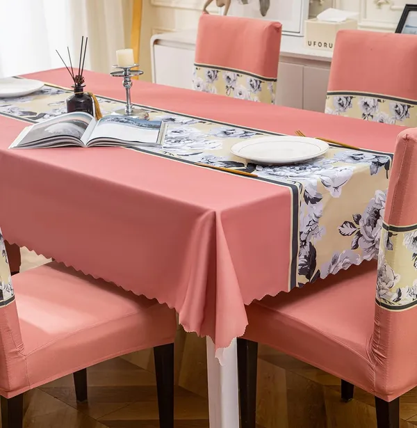 Blush_Peach_Premium_Dining_Table_And_Chair_Cover_Combo_For_Home