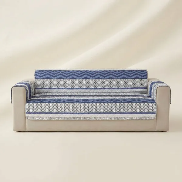 Boho_Navy_Non_Slip_Quilted_Sofa_Protector_Mat_Thick_Printed_With_Strap_For_Home