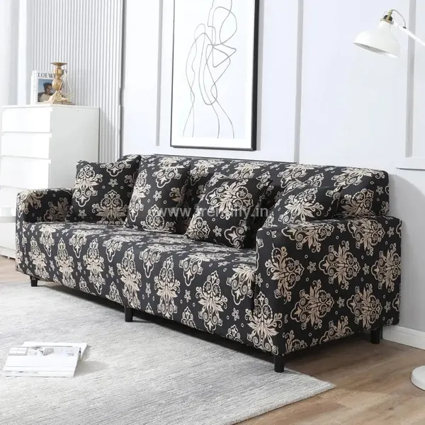 Black_Damask_Premium_Wrinkle-Free_Stretchable_For_Home