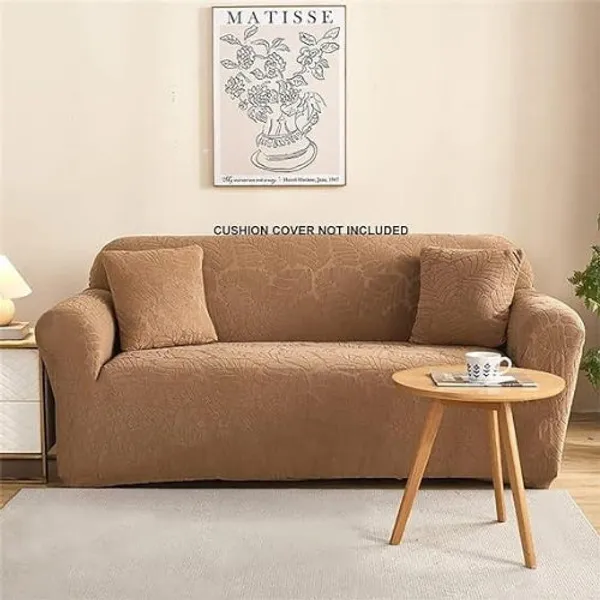 Light_Brown_Trendily_Emboss_Fabric_Leaf_Sofa_Cover_Soft_Touching_Cover_For_For_Home
