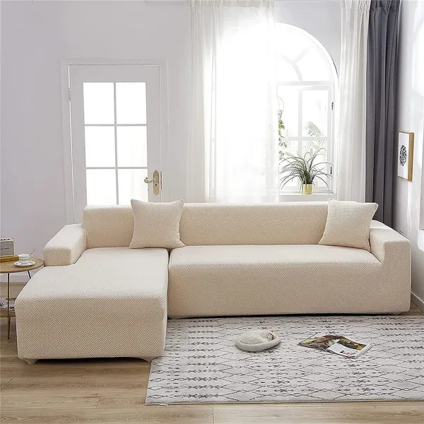 Cream_L_Shape_Polar_Fleece_Sofa_Cover_For_Home
