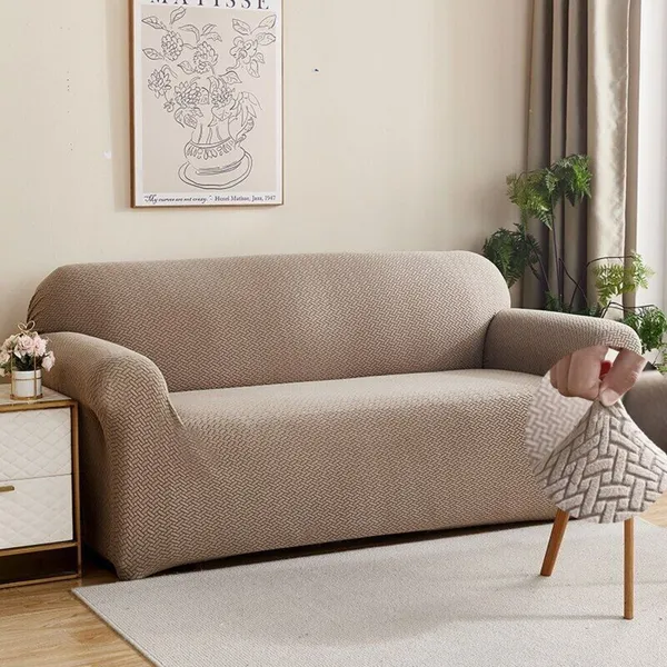 Khaki_Polar_Fleece_Sofa_Cover_For_Home