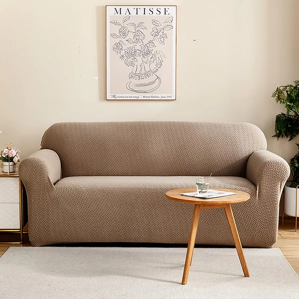 Khaki_Polar_Fleece_Sofa_Cover_For_Home