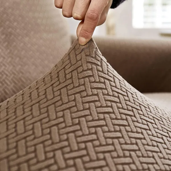 Khaki_Polar_Fleece_Sofa_Cover_For_Home