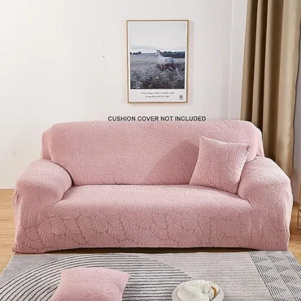 Pink_Trendily_Emboss_Leaf_Fabric_Sofa_Cover_Soft_Touching_Cover_For_Home