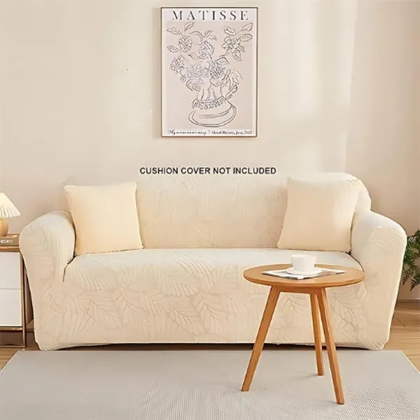 Biege_Trendily_Emboss_Fabric_Leaf_Sofa_Cover_For_Home