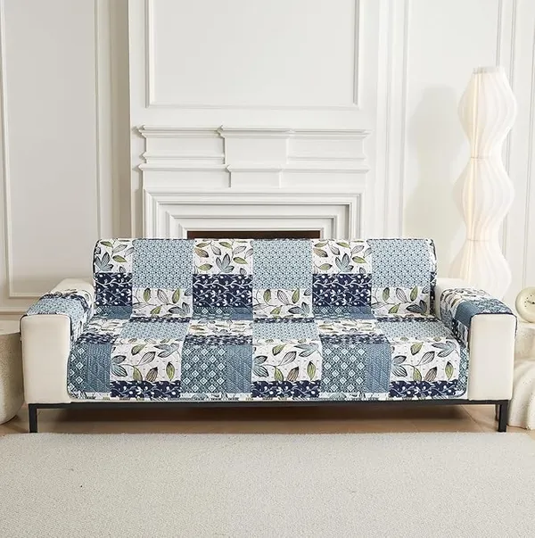 Blue_Paisley_Non_Slip_Quilted_Sofa_Protector_Mat_Thick_Printed_With_Strap_For_Home