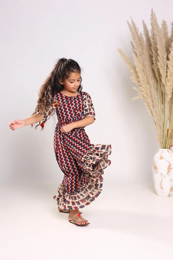 Multicolour_Cotton_Fit_And_Flare_Maxi_Dress_For_Girls