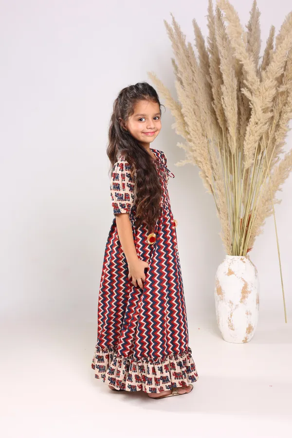 Multicolour_Cotton_Fit_And_Flare_Maxi_Dress_For_Girls
