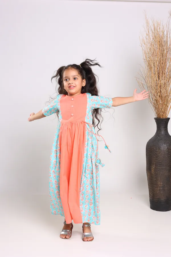 Peach_Cotton_Fit_And_Flare_Maxi_Dress_For_Girls