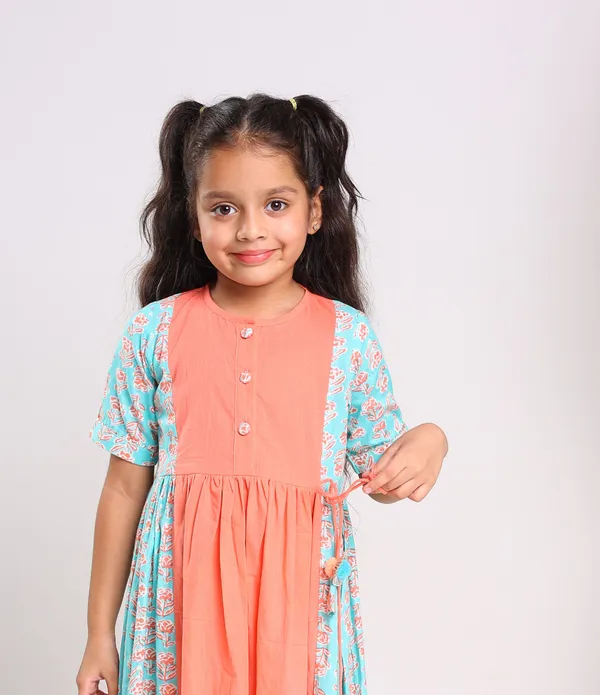 Peach_Cotton_Fit_And_Flare_Maxi_Dress_For_Girls