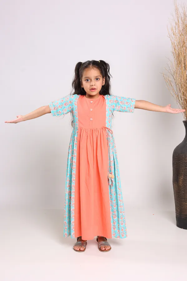 Peach_Cotton_Fit_And_Flare_Maxi_Dress_For_Girls