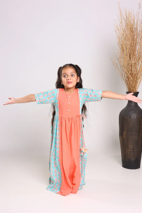 Peach_Cotton_Fit_And_Flare_Maxi_Dress_For_Girls