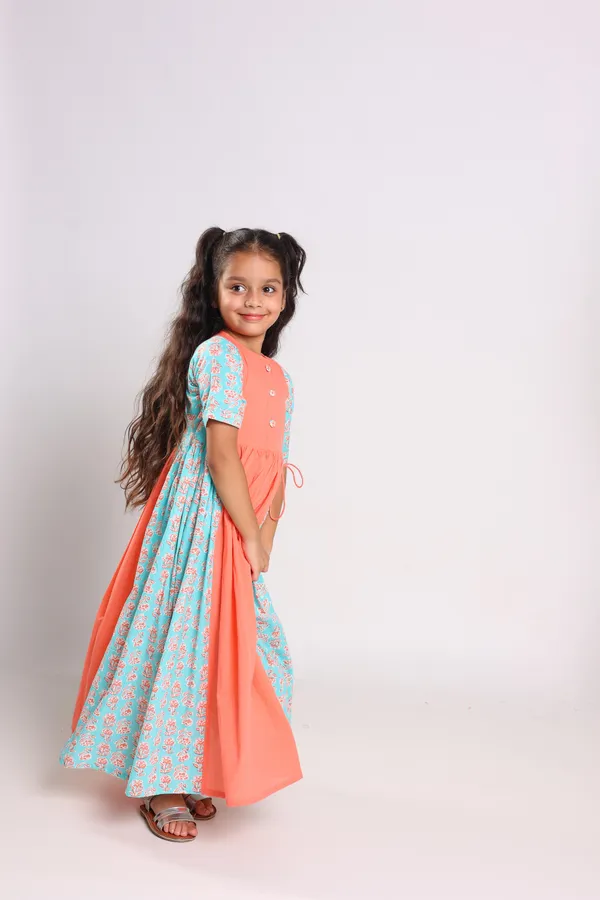Peach_Cotton_Fit_And_Flare_Maxi_Dress_For_Girls