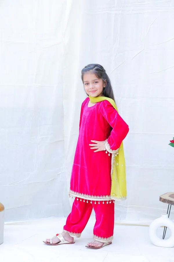 Fuchsia_Round_Neck_Gotta_Patti_Velvet_Kurta_With_Palazzos_And_Dupattaforgirls