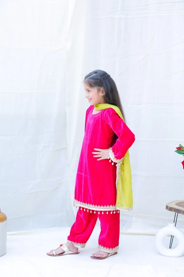 Fuchsia_Round_Neck_Gotta_Patti_Velvet_Kurta_With_Palazzos_And_Dupattaforgirls