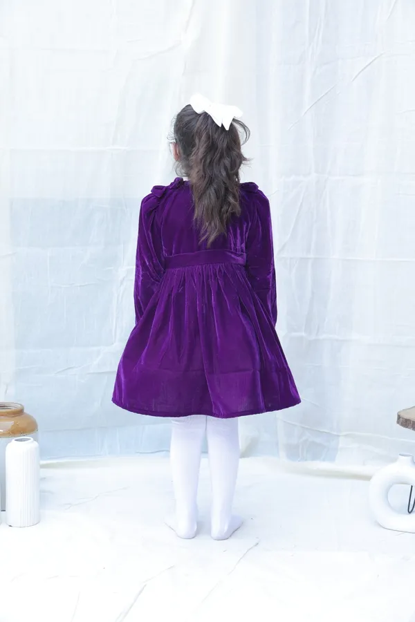 Violet_Fit_And_Flare_Velvet_Puff_Sleeves_For_Girls