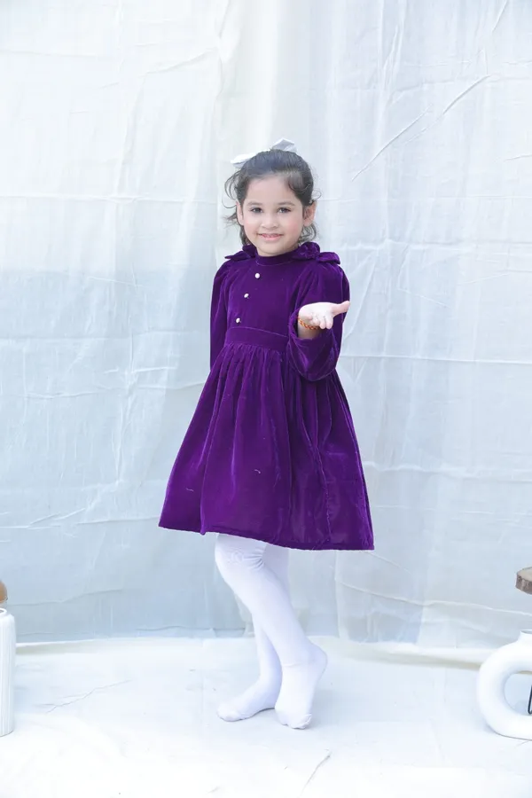 Violet_Fit_And_Flare_Velvet_Puff_Sleeves_For_Girls
