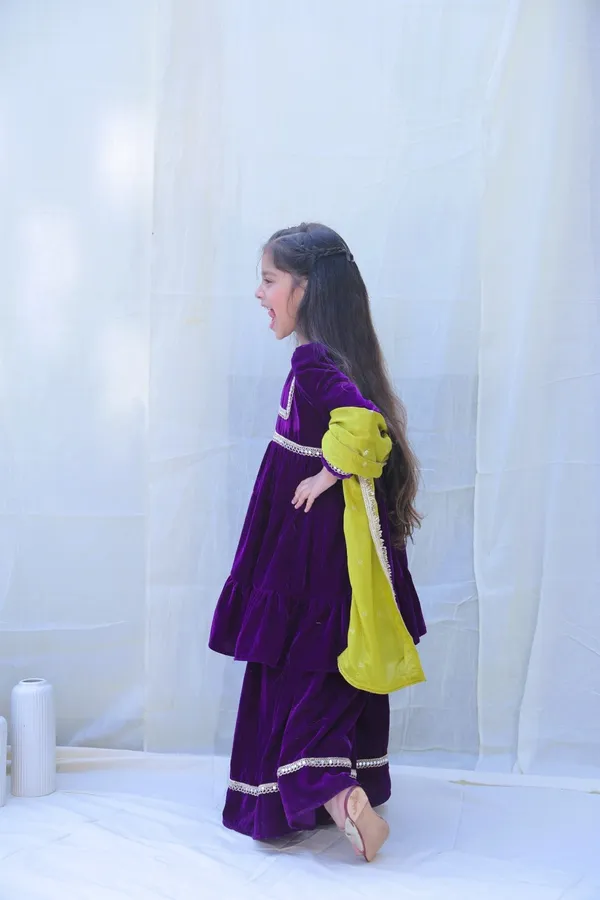 Purple_Round_Neck_Mirror_Work_Velvet_Kurta_With_Sharara_And_Dupattaforgirls
