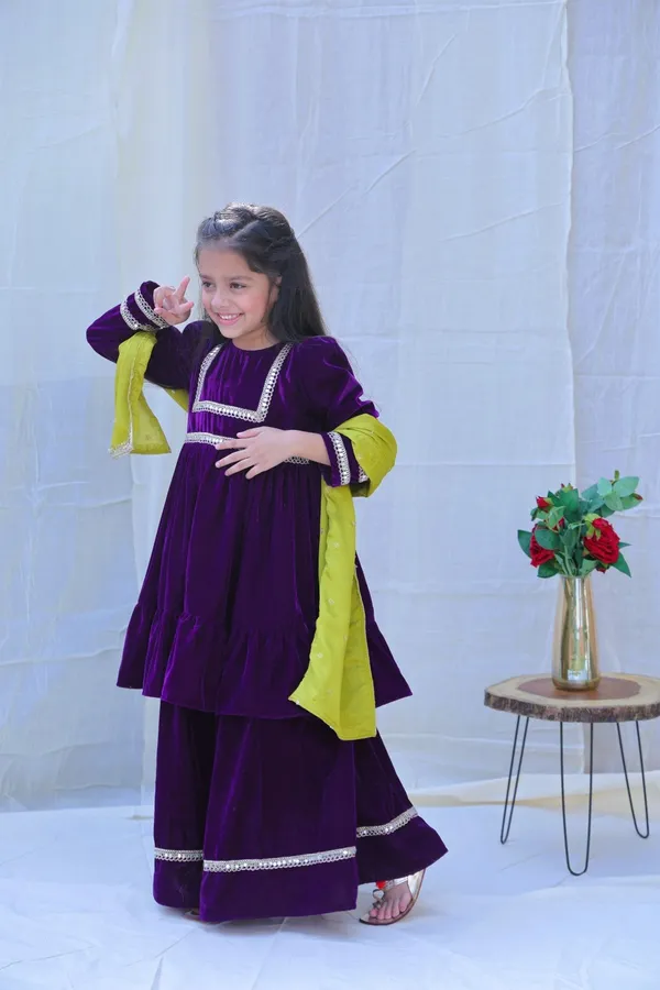Purple_Round_Neck_Mirror_Work_Velvet_Kurta_With_Sharara_And_Dupattaforgirls