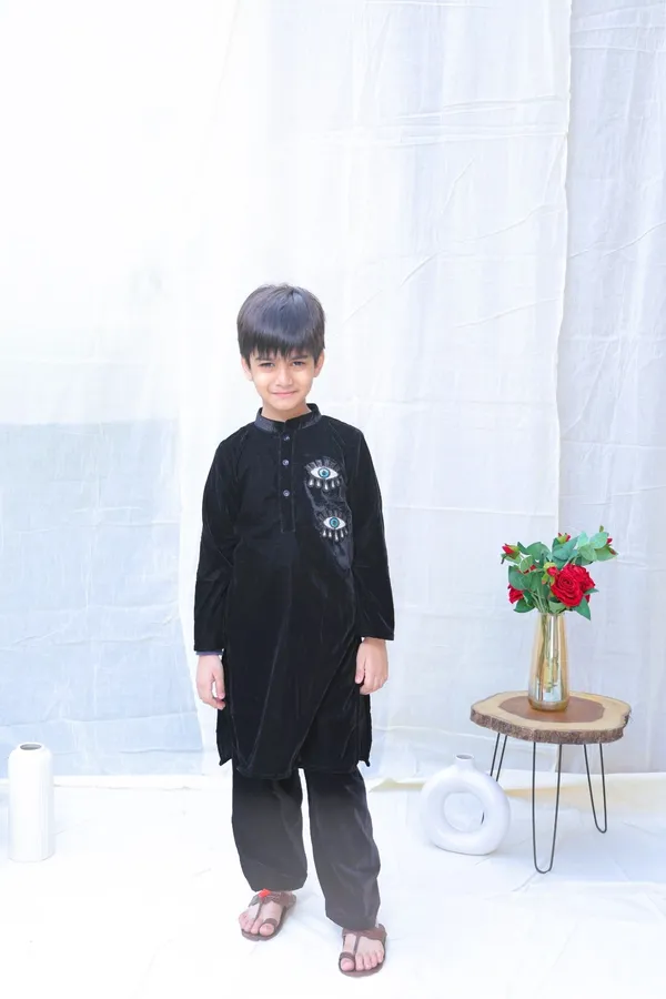 Black_Evil_Eye_Velvet_Kurta_And_Trousersforboys