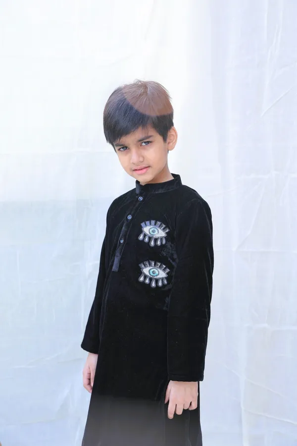 Black_Evil_Eye_Velvet_Kurta_And_Trousersforboys