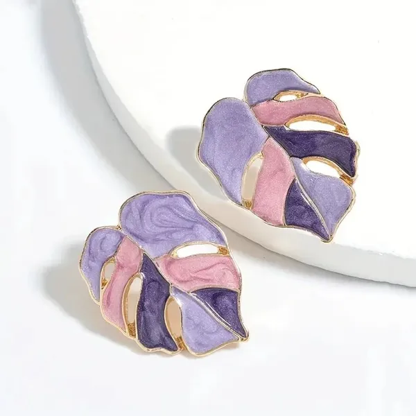 Purple_Alloy_Earring_Set_For_Women