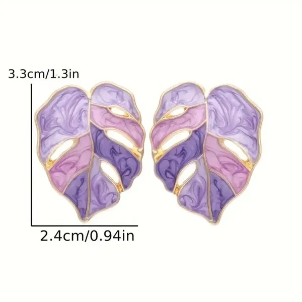 Purple_Alloy_Earring_Set_For_Women