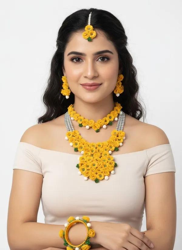 Yellow_Fabric_Necklace_For_Women