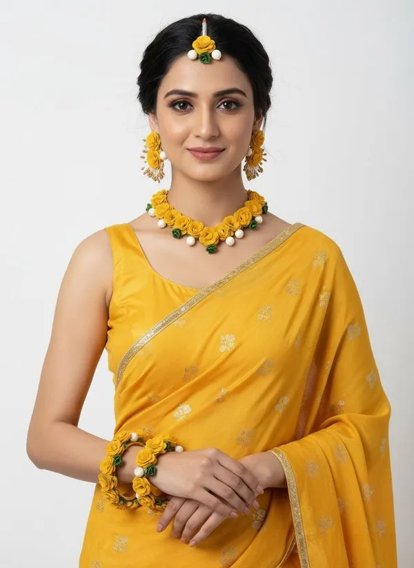 Yellow_Fabric_Necklace_For_Women