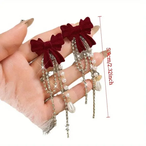 Maroon_Alloy_Earring_Set_For_Women