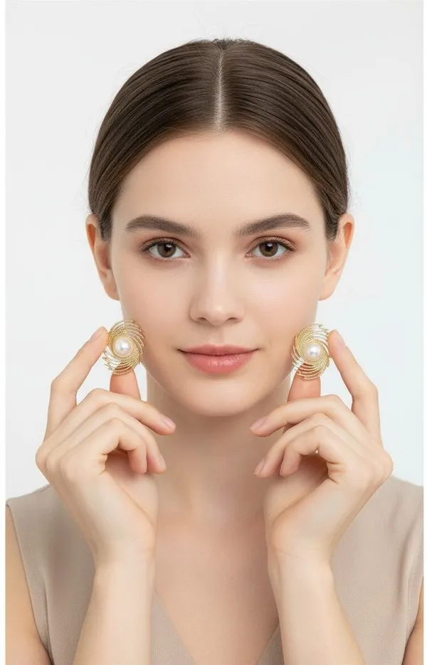 White_Alloy_Earring_Set_For_Women