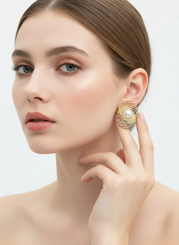 White_Alloy_Earring_Set_For_Women