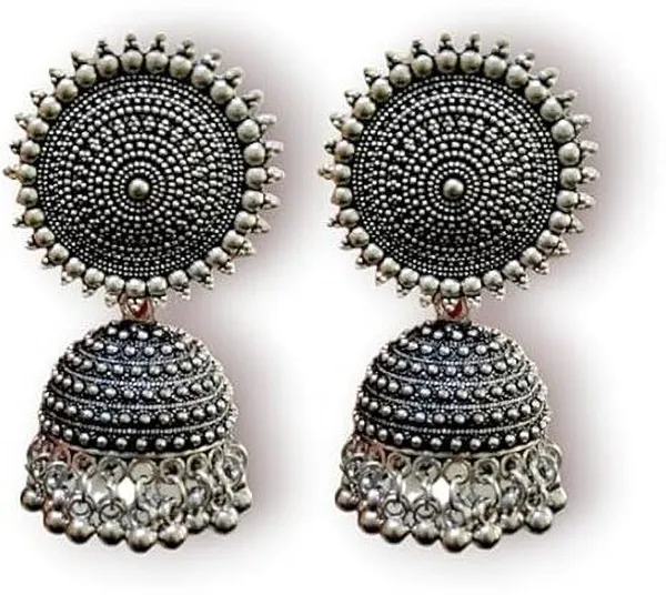 Black_Silver_Jhumki_Earring_For_Women
