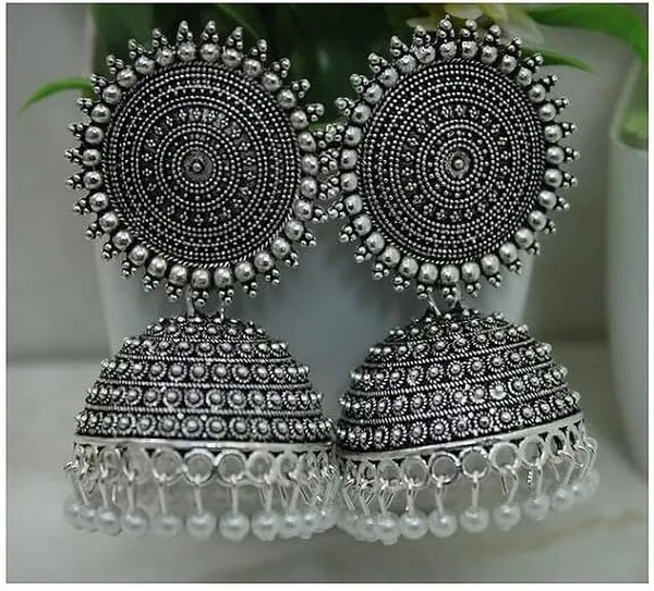 Black_Silver_Jhumki_Earring_For_Women