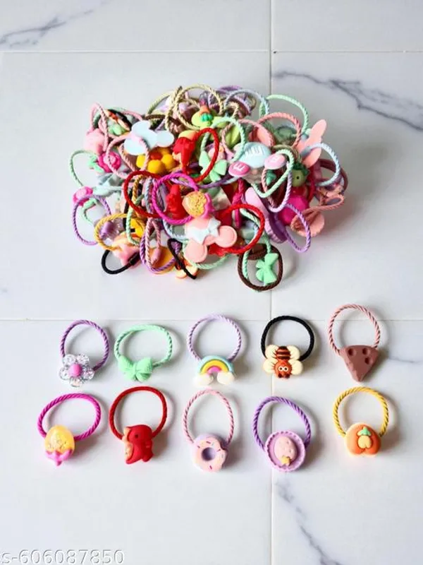 Multicolour_Nylon_Elastic_Ponytail_Holders_For_Women_(Pack_Of_12)