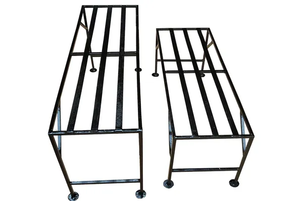 Black_A-One_Steels_Iron_2-Step_Plant_Stand_2_Pieces
