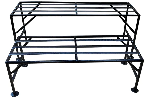 Black_A-One_Steels_Iron_2-Step_Plant_Stand_2_Pieces