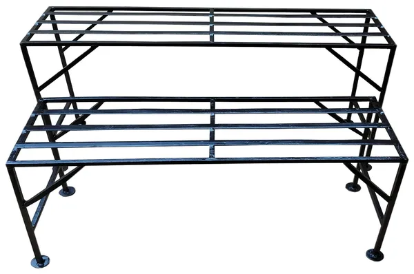 Black_A-One_Steels_Iron_2-Step_Plant_Stand_2_Pieces