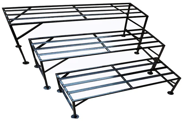 Black__Three_Step_Flower_Pot_Holder_3_Step_Plant_Pot_Stand_Garden_BenchIron_Bench_for_Roof_and_Outdoor