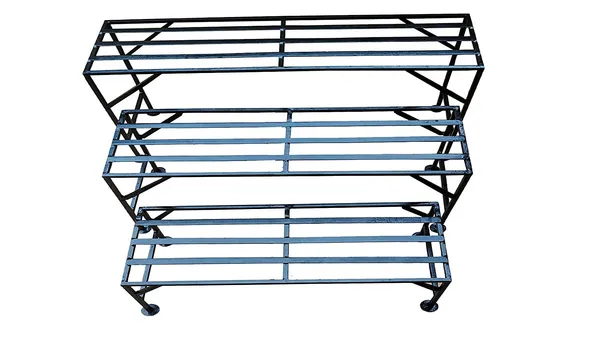 Black__Three_Step_Flower_Pot_Holder_3_Step_Plant_Pot_Stand_Garden_BenchIron_Bench_for_Roof_and_Outdoor