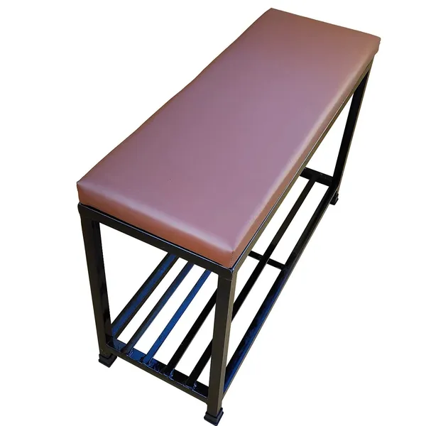 Black_A-One_Steels_Sitting_Bench_With_Cushion_&_Shoe_Rack