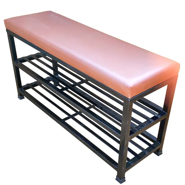 Black_Metal_Shoe_Rack_Bench_for_Entryway__2-Tier_Shoe_Organizer_with_Comfortable_Cushion