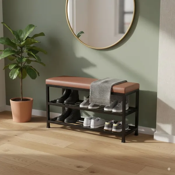 Black_Metal_Shoe_Rack_Bench_for_Entryway__2-Tier_Shoe_Organizer_with_Comfortable_Cushion