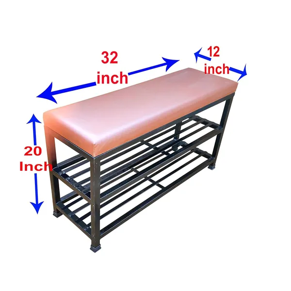 Black_Metal_Shoe_Rack_Bench_for_Entryway__2-Tier_Shoe_Organizer_with_Comfortable_Cushion