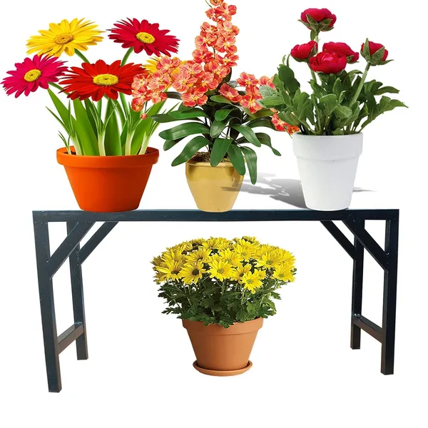 Black_A-One_Steels_Pot_Holder_1_Step_Plant_Stand_Garden_BenchIron_Bench_For_Roof_And_Outdoor_In