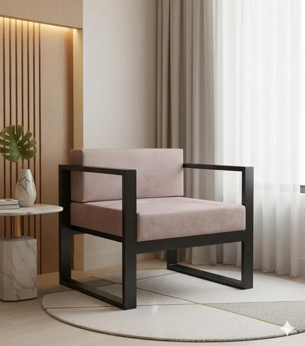 Black_Metal_Single_Seater_Sofa_with_Cushion_for_Living_Room__Heavy_Duty_Iron_Frame_with_Powder_Coating