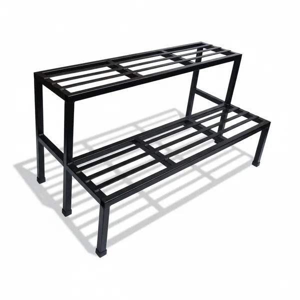 Black__2_Step_Garden_Plant_StandMetal_Step_Flower_Pot_Holder
