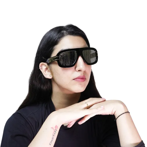 Black_Monogram_Lens_Flat_Top_Sunglass_For_Unisex