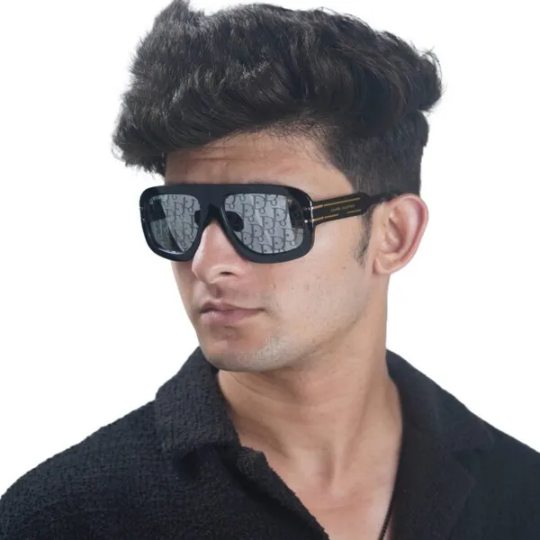 Black_Monogram_Lens_Flat_Top_Sunglass_For_Unisex